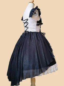 Classical Lolita Dress Chiffon Sleeveless Lolita Dresses Apricot