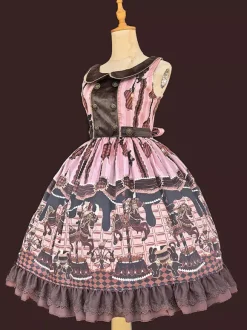 Classical Lolita Dress Cotton Bows Lolita Dresses Sleeveless Chocolate Jumper Skirt