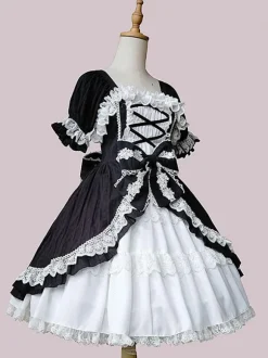 Classical Lolita Dress Cotton Sleeveless Black Lolita Dresses