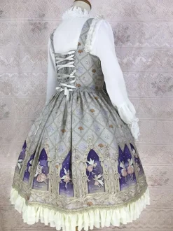 Classical Lolita Dress Polyester Sleeveless Lolita Dresses Classic Cyan