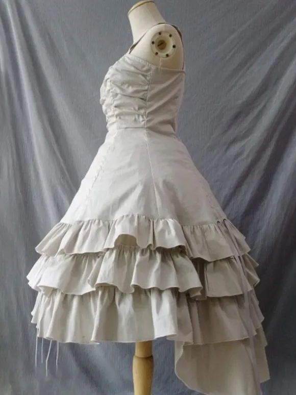 Classical Lolita Dress Polyester Sleeveless Ecru White Lolita Dresses