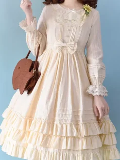 Classical Lolita Dress Polyester Long Sleeves Grass Green Lolita Dress