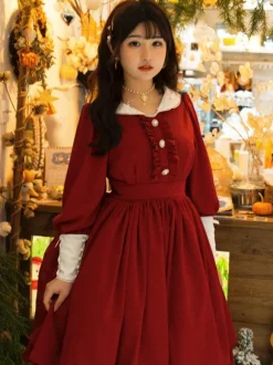 Classical Lolita Dress Polyester Ruffles Lolita Dresses Long Sleeves Classic Baby Blue