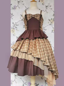 Classical Lolita Dress Polyester Lace Sleeveless Light Brown Lolita Dresses