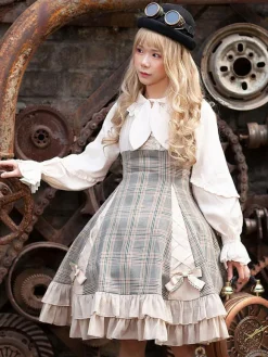 Classical Lolita JSK Dress Camel Bows Sleeveless Polyester Lolita Jumper Skirt