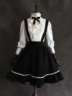 Classic Lolita SK Little Devil Chiffon Frill Black Lolita Skirt