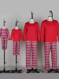 Classic Red Plaid Family Christmas Pajamas Set 2026