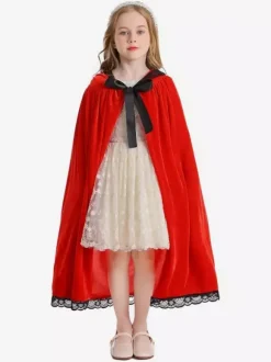 Cloak Girl's Christmas Black Cloak Holidays Costumes