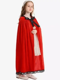 Cloak Girl's Christmas Black Cloak Holidays Costumes