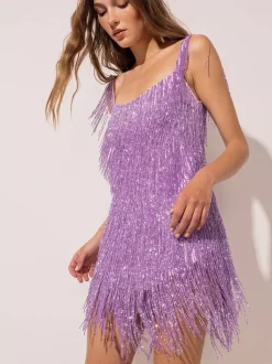 Club Dress Purple Straps Neck Straps Shaping Sexy Dress