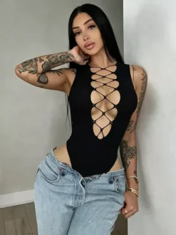 Club Jumpsuit Sexy Sleeveless V-Neck Cut Out Clubwear