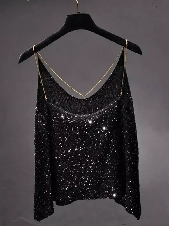 Clubwear Tops Fashion V-Neck Nets Sleeveless Clothes