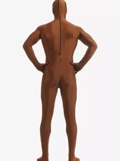 Coffee Brown Zentai Suit Adults Morph Suit Full Body Lycra Spandex Bodysuit for Men