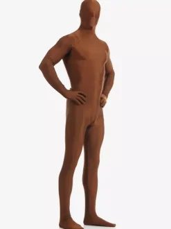 Coffee Brown Zentai Suit Adults Morph Suit Full Body Lycra Spandex Bodysuit for Men