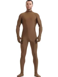 Coffee Brown Morph Suit Adults Bodysuit Lycra Spandex Catsuit for Men