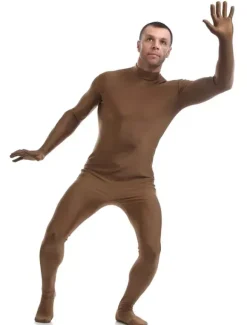 Coffee Brown Morph Suit Adults Bodysuit Lycra Spandex Catsuit for Men