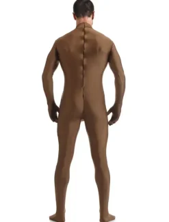 Coffee Brown Morph Suit Adults Bodysuit Lycra Spandex Catsuit for Men
