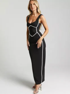 Contrast Color Bodycon Tank Long Dress For Summer 2026