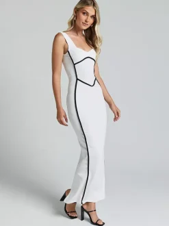 Contrast Color Bodycon Tank Long Dress For Summer 2026