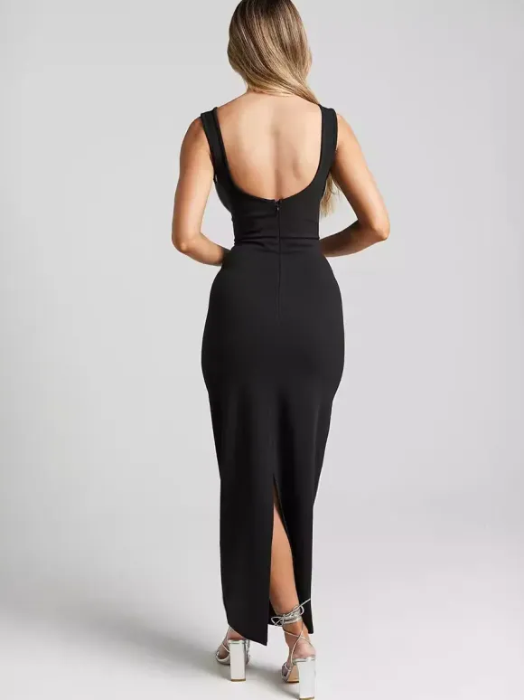 Contrast Color Bodycon Tank Long Dress For Summer 2026