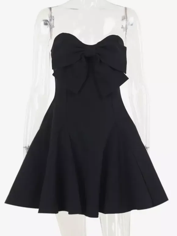 Coquette Bow Dress For Women - Strapless Sweetheart A Line Mini Dress - Summer Birthday Party 2026