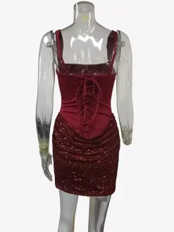 Corset Sequin Sleeveless Bodycon Mini Party Dress For Women 2026