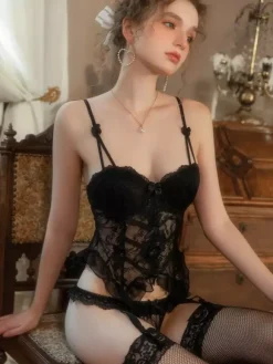 Corsets Nude Backless Sleeveless Lace Up Sexy Lingerie Underbust Corset