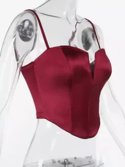 Corset Top For Women - Satin Deep V Neck Bustier Camisole - Summer Night Out Club Party 2026