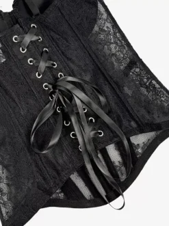 Corset Tops Black Sexy Sleeveless Strapless Slim Fit Lace Tops