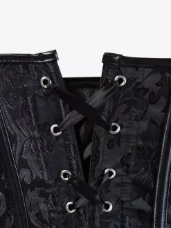 Corset Tops Black Sexy Strapless Slim Fit Buttons Lace-up Tops