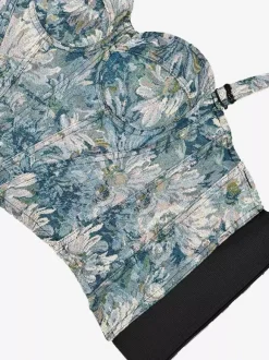 Corset Tops Blue Retro Sleeveless Strapless Printed Slim Fit Tops