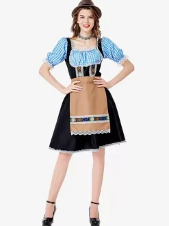 Costumes Holidays Merchandise Holidays Costumes Halloween Euro-Style Plaid Black Polyester Fiber