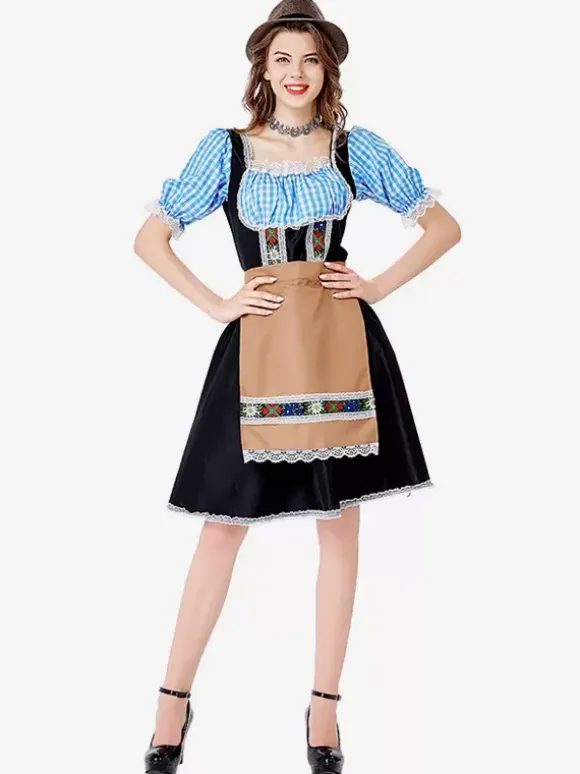 Costumes Holidays Merchandise Holidays Costumes Halloween Euro-Style Plaid Black Polyester Fiber