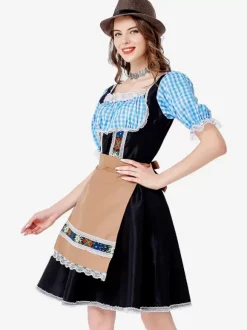 Costumes Holidays Merchandise Holidays Costumes Halloween Euro-Style Plaid Black Polyester Fiber