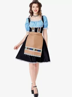 Costumes Holidays Merchandise Holidays Costumes Halloween Euro-Style Plaid Black Polyester Fiber