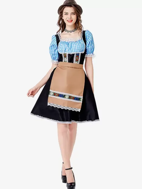Costumes Holidays Merchandise Holidays Costumes Halloween Euro-Style Plaid Black Polyester Fiber
