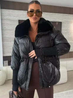 Cotton-padded Jacket Faux Fur Collar Warm Winter Coat For Women 2026
