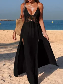 Cover Ups For Women White Crochet Sleeveless Summer Sexy Bathing Suits