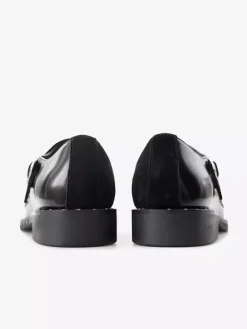 Cowhide Buckle Mens Monk Loafer Shoes