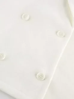 Cream Notched Lapel Women's Blazer - Oversized Single Breasted Jacket - Quiet Minimalist Street Casual Spring Outfit 2026