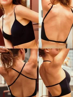 Criss Cross Back Underwire Crop Cami Bra