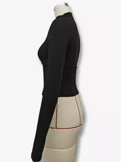 Crop Tops For Women Long Sleeves High Collar Slim Fit T-shirt For Women 2026
