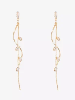 Crystal Long Drop Earrings For Women 2026