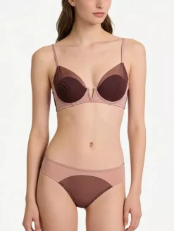 Cut Out Lingerie Fuchsia Pink 2-Piece Bra Panty Sets