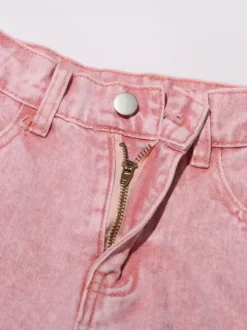 Cutout Rhinestone Pink Jeans For Women - High Waist Wide Leg Y2K Denim Pants - Summer Night Out Streetwear 2026