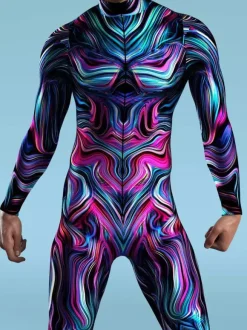 Cyberpunk Camouflage Zentai Suits Adult Zentai Suit Animal Robot 3D Print Lycra Spandex Sexy Costumes