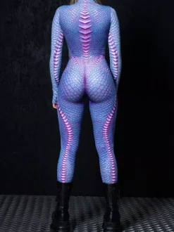 Cyberpunk Patterned Zentai Suits Woman Sexy Bodysuit Suit Butterfly Color Element Adults High-waisted Sports Jumpsuit Cosplay Costumes