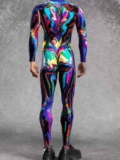 Cyberpunk Patterned Zentai Suits Printed Bodysuit Full-Body Cosplay Jumpsuit For Theme Parties
