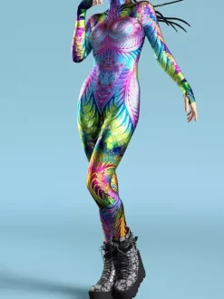 Cyberpunk Patterned Zentai Suits Adult Zentai Suit Fish Scale Print Lycr Spandex Sexy Costumes