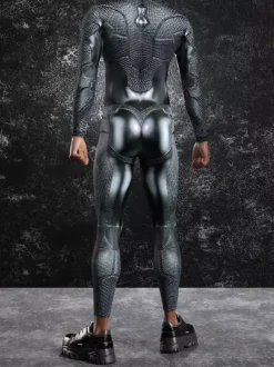 Cyberpunk Patterned Zentai Suits Adult Men Zipper Catsuit Machine 3d Printed Jumpsuit Game Party Zentai Suit Male Cosplay Bodysuit Rave Festival Robot Costumes